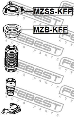 MZB-KFF FEBEST Подшипник качения, опора стойки амортизатора (фото 2)