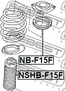 NB-F15F FEBEST Подшипник качения, опора стойки амортизатора (фото 2)