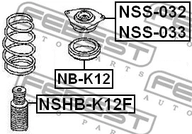 NB-K12 FEBEST Подшипник качения, опора стойки амортизатора (фото 2)