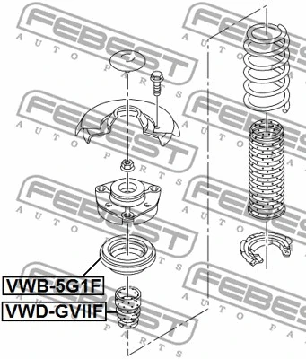 VWB-5G1F FEBEST Подшипник качения, опора стойки амортизатора (фото 1)