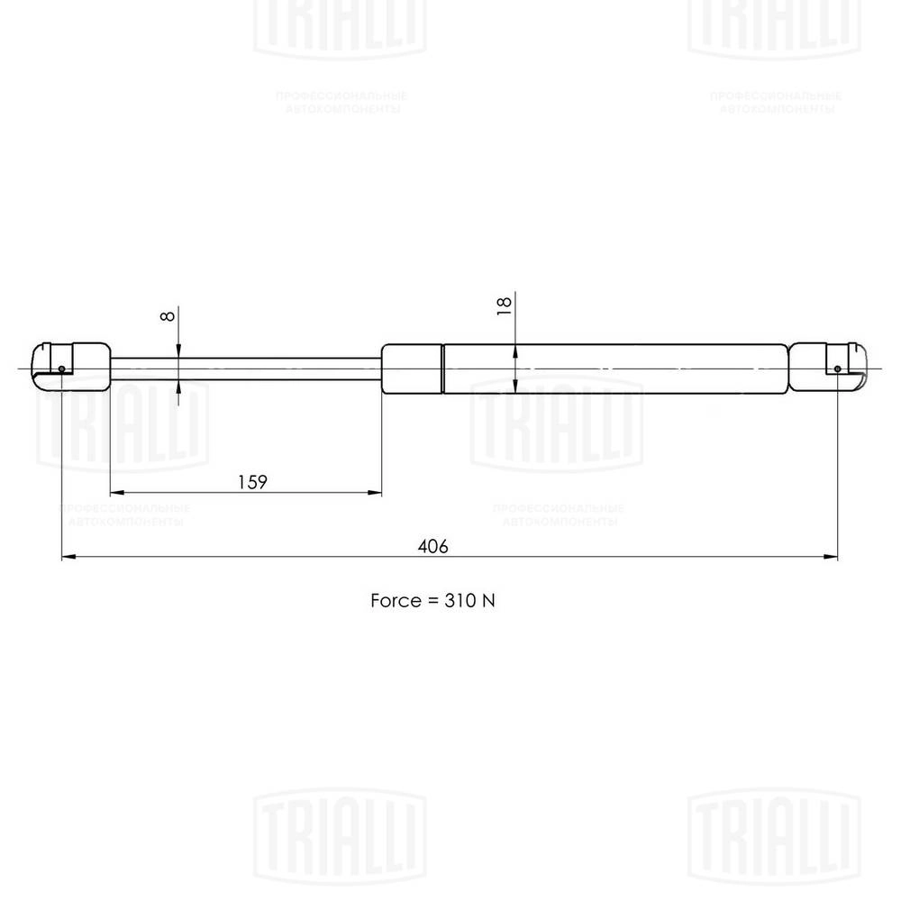 GS 1839 TRIALLI Газовая пружина, крышка багажник (фото 2)