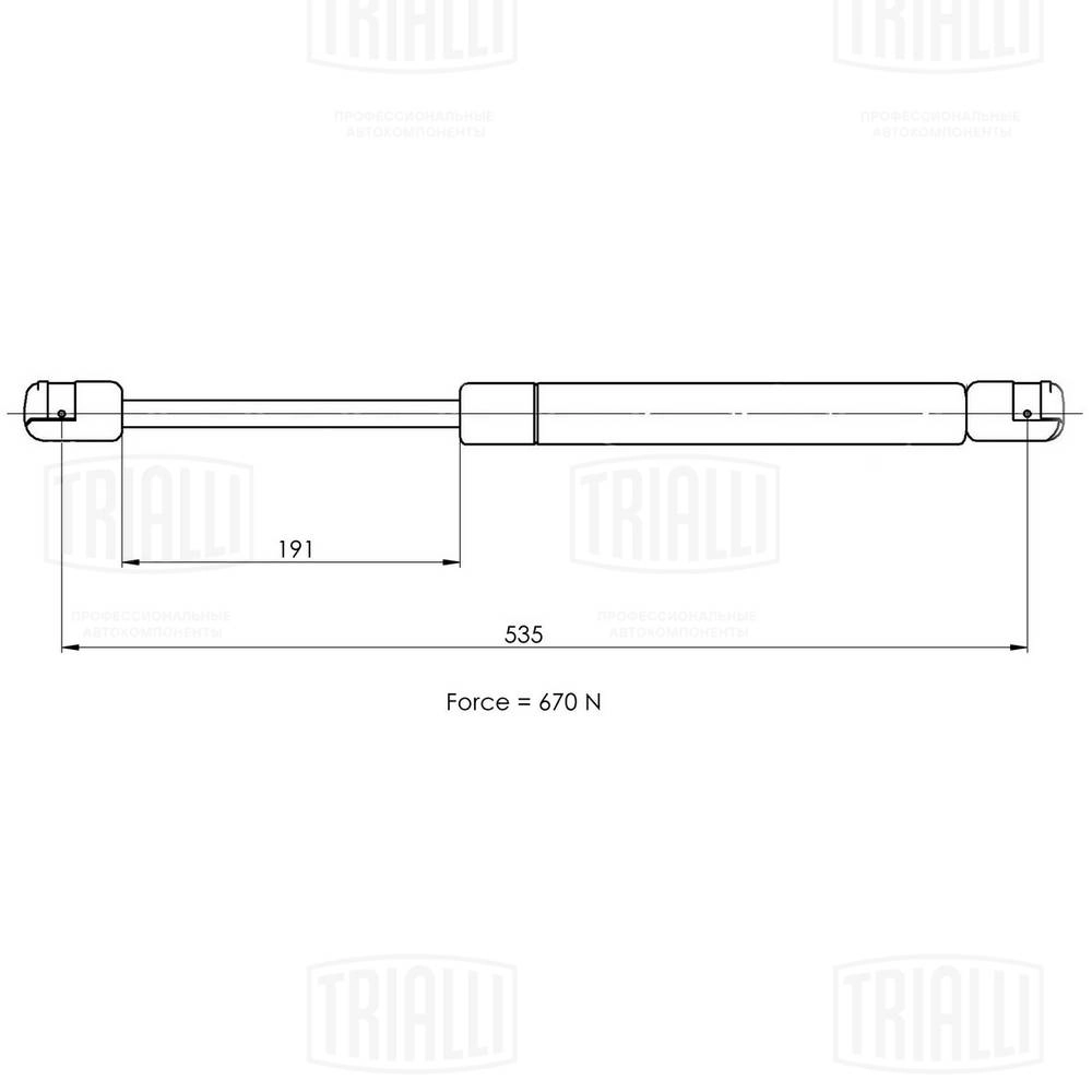 GS 1008 TRIALLI Газовая пружина, крышка багажник (фото 2)