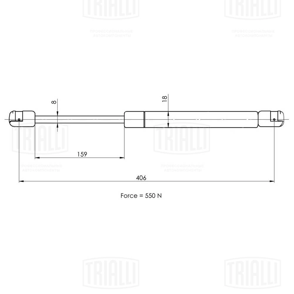 GS 1823 TRIALLI Газовая пружина, крышка багажник (фото 2)