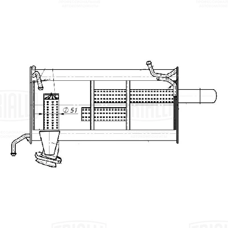 EMM 0354 TRIALLI Глушитель выхлопных газов конечный (фото 1)
