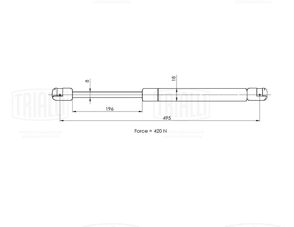 GS 2026 TRIALLI Газовая пружина, крышка багажник (фото 2)