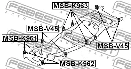 MSB-K961 FEBEST Опора, рама автомобиля (фото 2)