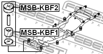 MSB-KBF1 FEBEST Опора, рама автомобиля (фото 2)