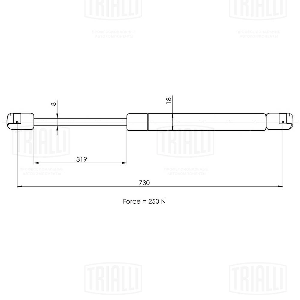 GS 1811 TRIALLI Газовая пружина, капот (фото 2)