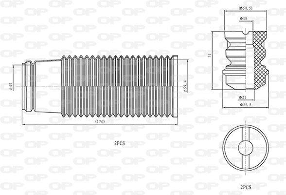 DCK5028.04 OPEN PARTS Пылезащитный комплект, амортизатор (фото 1)