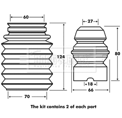 BPK7011 BORG & BECK Пылезащитный комплект, амортизатор (фото 1)