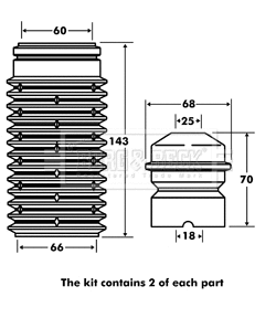 BPK7033 BORG & BECK Пылезащитный комплект, амортизатор (фото 1)
