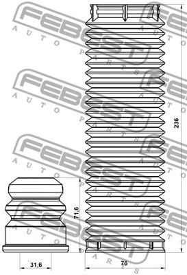 FDSHB-GALIIF-KIT FEBEST Пылезащитный комплект, амортизатор (фото 2)