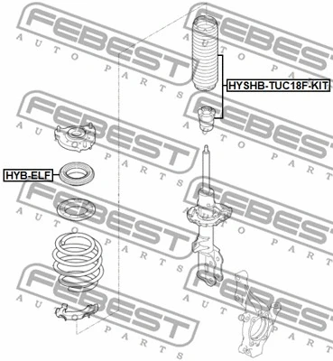 HYSHB-TUC18F-KIT FEBEST Пылезащитный комплект, амортизатор (фото 2)