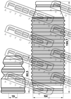 KSHB-CERR-KIT FEBEST Пылезащитный комплект, амортизатор (фото 2)