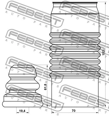 MZSHB-GYF-KIT FEBEST Пылезащитный комплект, амортизатор (фото 2)