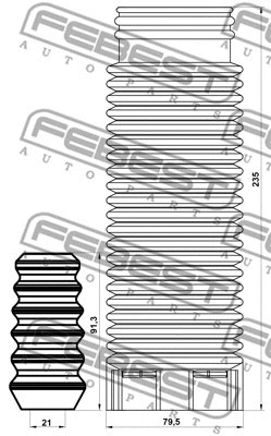 SBSHB-S11R-KIT FEBEST Пылезащитный комплект, амортизатор (фото 2)