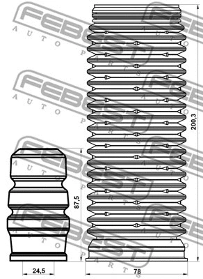 SKSHB-OCTIIF-KIT FEBEST Пылезащитный комплект, амортизатор (фото 2)