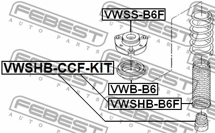 VWSHB-CCF-KIT FEBEST Пылезащитный комплект, амортизатор (фото 2)