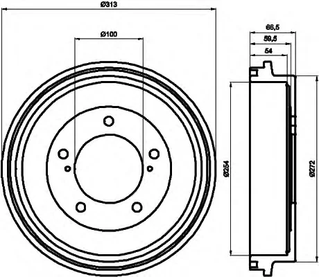 8DT 355 300-491 BEHR/HELLA/PAGID Тормозной барабан (фото 1)