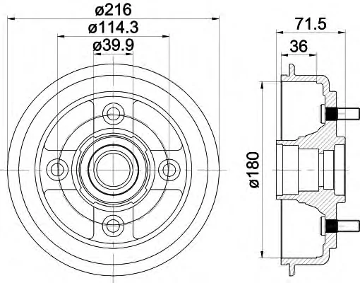 8DT 355 300-851 BEHR/HELLA/PAGID Тормозной барабан (фото 1)