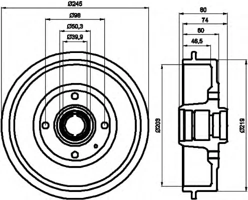 8DT 355 301-411 BEHR/HELLA/PAGID Тормозной барабан (фото 1)