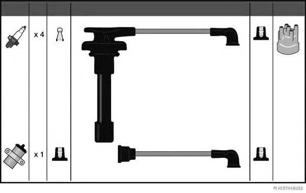 J5381024 HERTH+BUSS Высоковольтные провода (комплект проводов зажигания) (фото 2)
