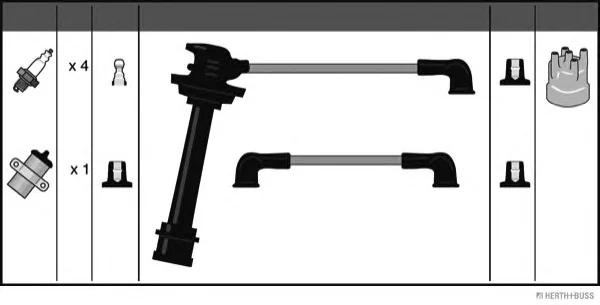 J5382024 HERTH+BUSS Высоковольтные провода (комплект проводов зажигания) (фото 2)