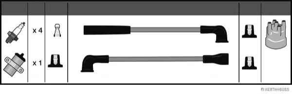 J5383018 HERTH+BUSS Высоковольтные провода (комплект проводов зажигания) (фото 2)