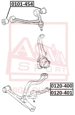 0101-454 ASVA Подвеска, рычаг независимой подвески колеса (фото 1)