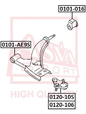 0101-AE9S ASVA Подвеска, рычаг независимой подвески колеса (фото 1)