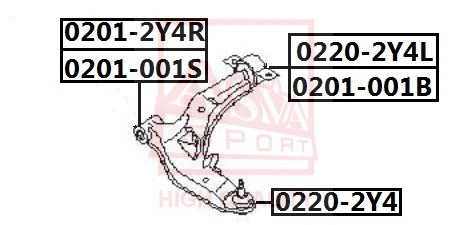0201-001S ASVA Подвеска, рычаг независимой подвески колеса (фото 1)