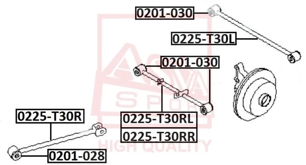 0201-030 ASVA Подвеска, рычаг независимой подвески колеса (фото 1)