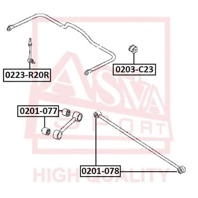 0201-078 ASVA Подвеска, рычаг независимой подвески колеса (фото 1)