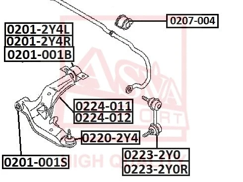 0201-2Y4L ASVA Подвеска, рычаг независимой подвески колеса (фото 1)