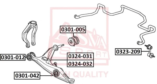 0301-005 ASVA Подвеска, рычаг независимой подвески колеса (фото 1)