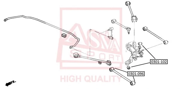 0301-096 ASVA Подвеска, рычаг независимой подвески колеса (фото 1)