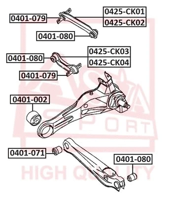 0401-002 ASVA Подвеска, рычаг независимой подвески колеса (фото 1)