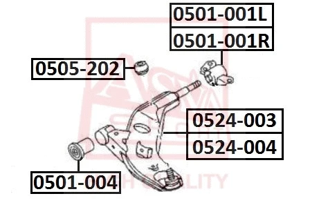 0501-001R ASVA Подвеска, рычаг независимой подвески колеса (фото 1)