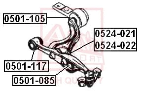 0501-105 ASVA Подвеска, рычаг независимой подвески колеса (фото 1)