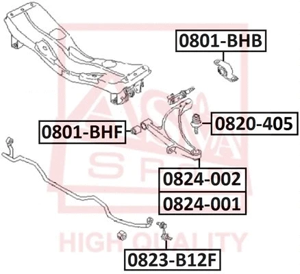 0801-BHB ASVA Подвеска, рычаг независимой подвески колеса (фото 1)