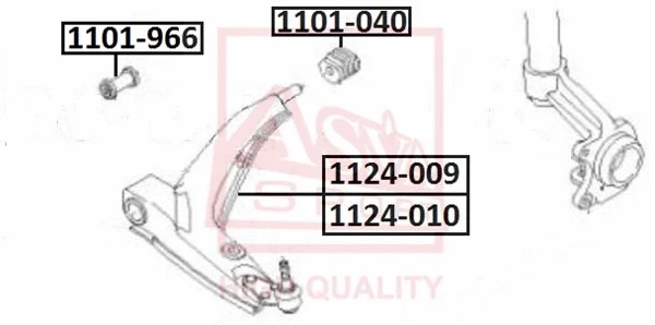 1101-040 ASVA Подвеска, рычаг независимой подвески колеса (фото 1)