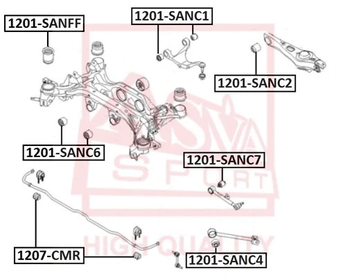 1201-SANC6 ASVA Подвеска, рычаг независимой подвески колеса (фото 1)
