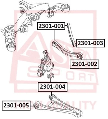 2301-005 ASVA Подвеска, рычаг независимой подвески колеса (фото 1)