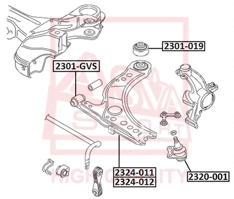2301-019 ASVA Подвеска, рычаг независимой подвески колеса (фото 1)