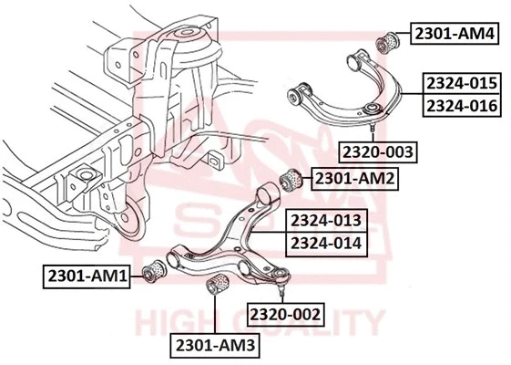 2301-AM1 ASVA Подвеска, рычаг независимой подвески колеса (фото 1)