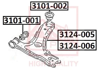 3101-001 ASVA Подвеска, рычаг независимой подвески колеса (фото 1)