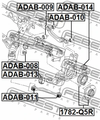ADAB-009 FEBEST Подвеска, рычаг независимой подвески колеса (фото 2)