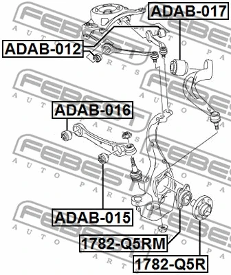 ADAB-012 FEBEST Подвеска, рычаг независимой подвески колеса (фото 2)