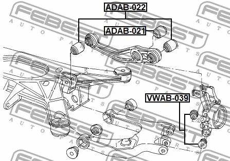 ADAB-022 FEBEST Подвеска, рычаг независимой подвески колеса (фото 2)
