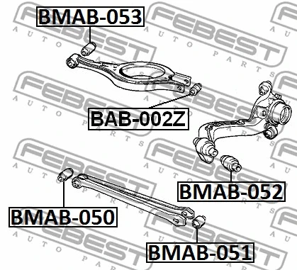BAB-002Z FEBEST Подвеска, рычаг независимой подвески колеса (фото 2)